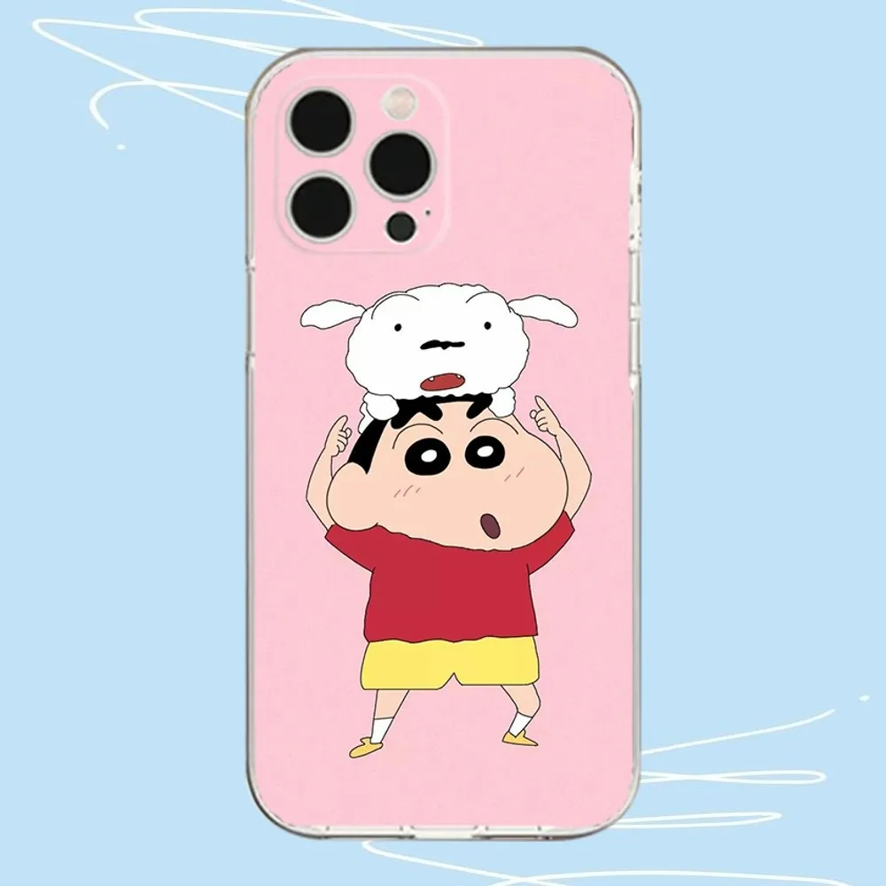 C-Crayon S-ShinChan-S Cutoon Phone Case For iPhone 16,15,14,13,12,11 Plus,Pro,Max,XR,XS,X,7,8 Plus,SE,Mini Transparent Shell image 6