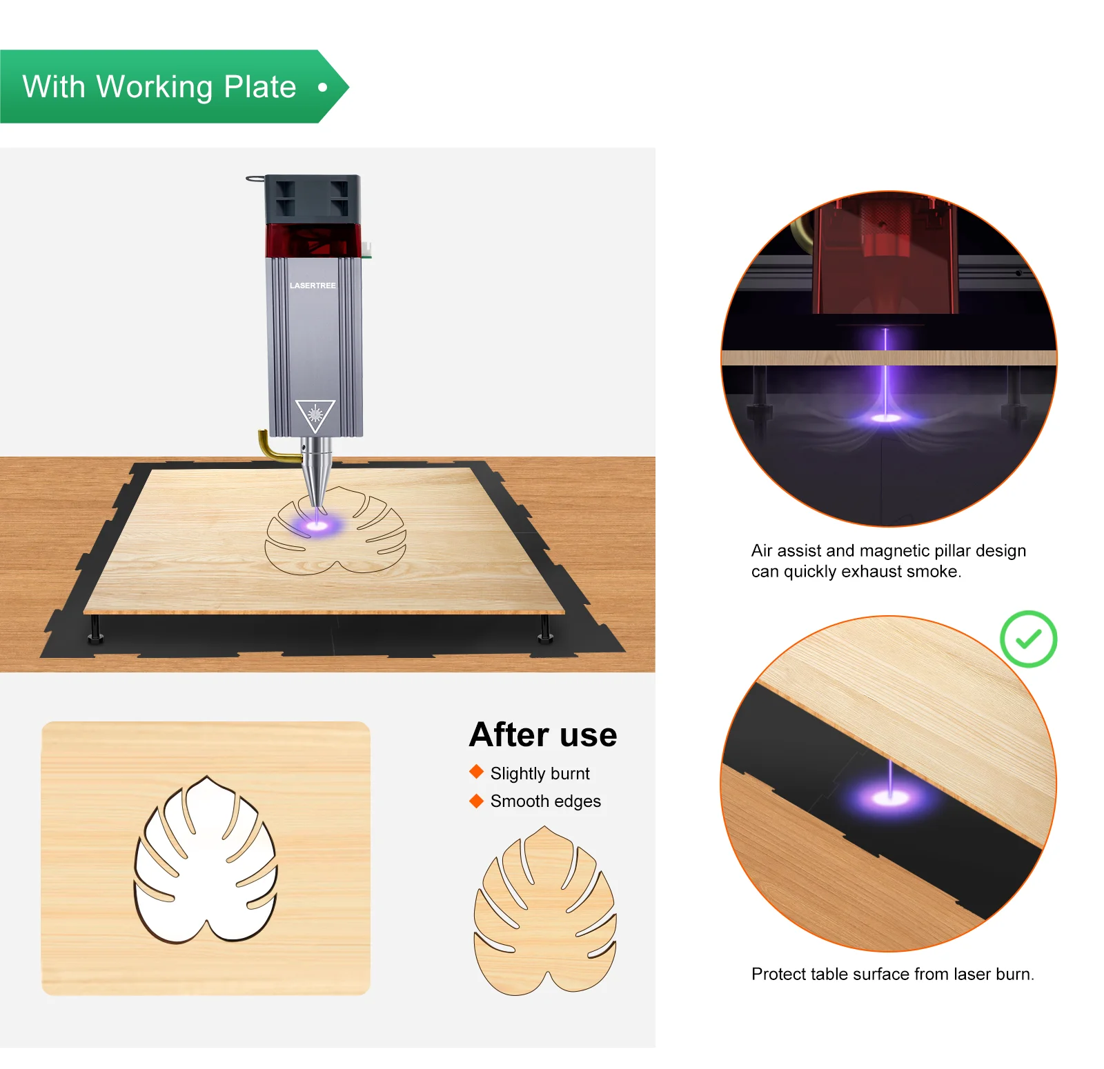 LASER TREE K1 Mini Laser Engraving Machine with 5W 10W Laser Head Laser Engraver Cutter Woodworking TTL Blue Light Laser Module