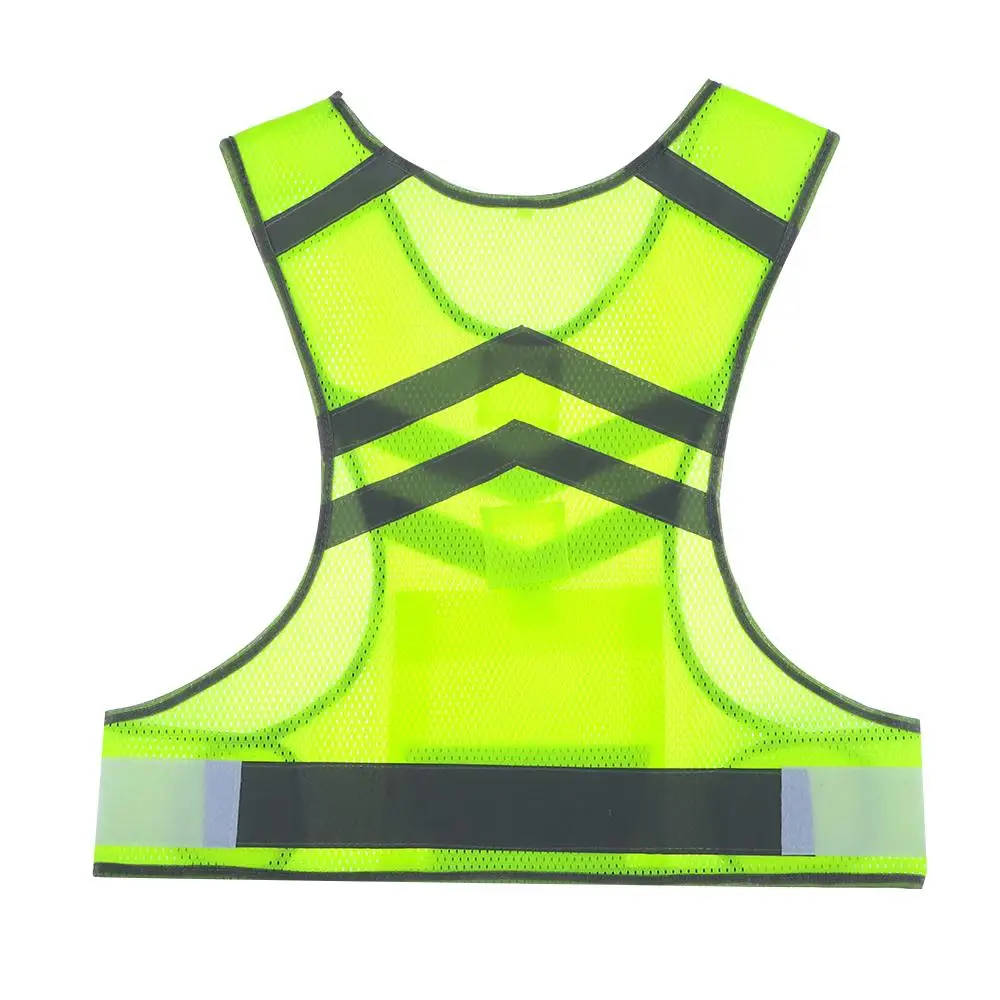 Cycling Reflective Clothing Green Reflective Clothes No Sleeve One Size With Reflective Strips Safety Vest Workwear