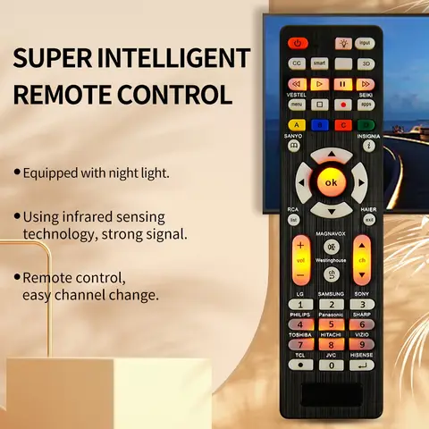 Mando a distancia de repuesto universal RC-G008 para todos los modelos y marcas de televisores con luz nocturna