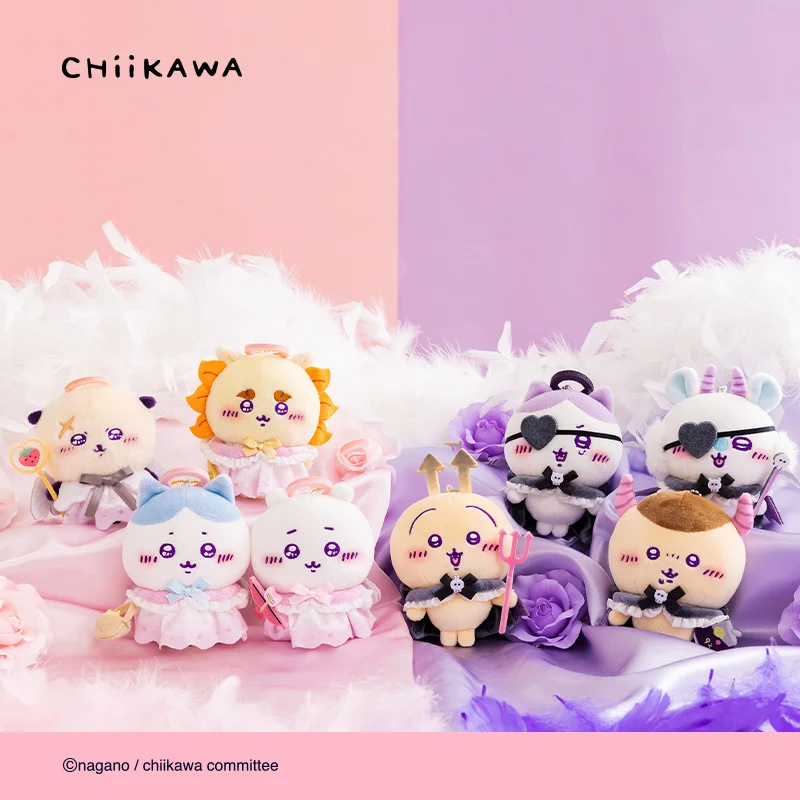 

Cute Chiikawa Angels & Demons Plush Keychain - Soft Anime Cartoon Keyring, Collectible Gift for Kids & Fans