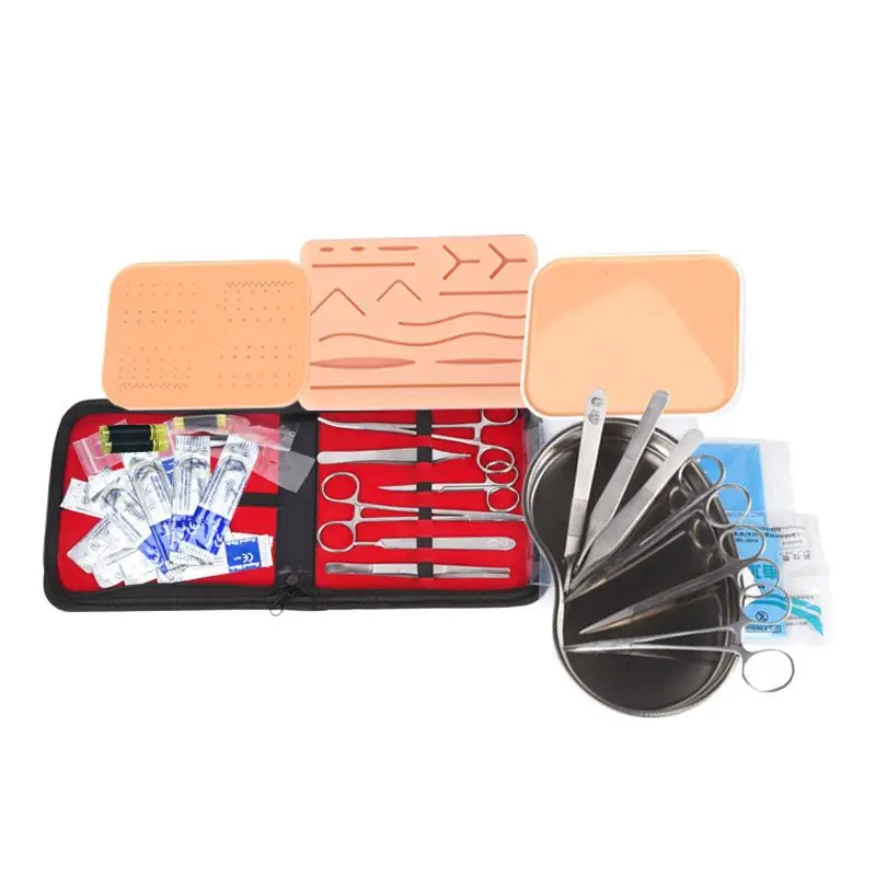 Surgical Practice Suture Instrument Set Surgical Tools Oral Debridement Set Needle Holder Thread Skin Model