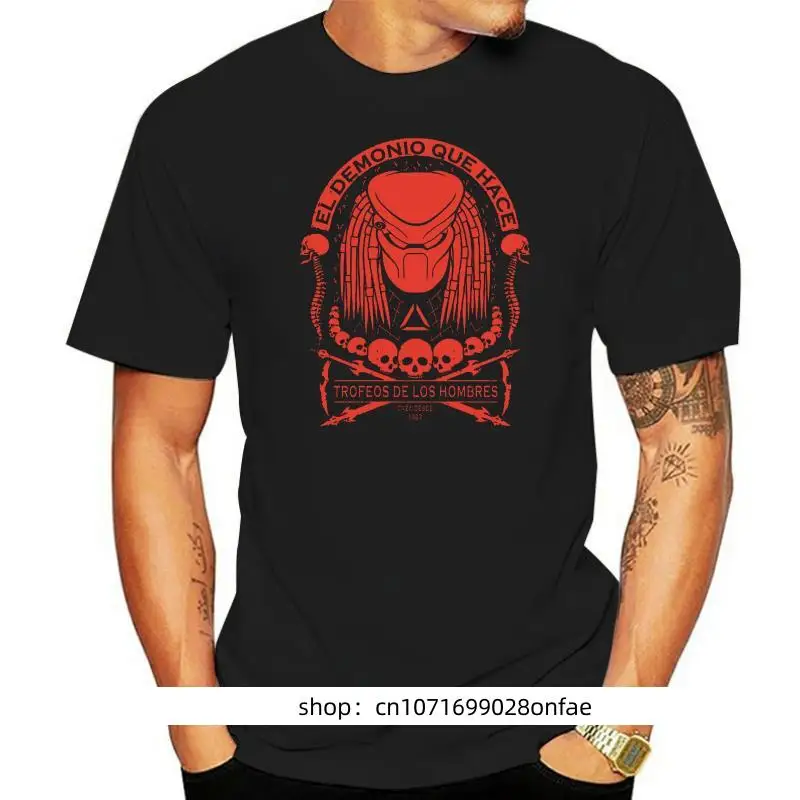 Kaus Gambar Cetak The Skull Collection Predator Aliens Vs Predator T Baisc T-shirt Grafis Kerah O Kru Muda