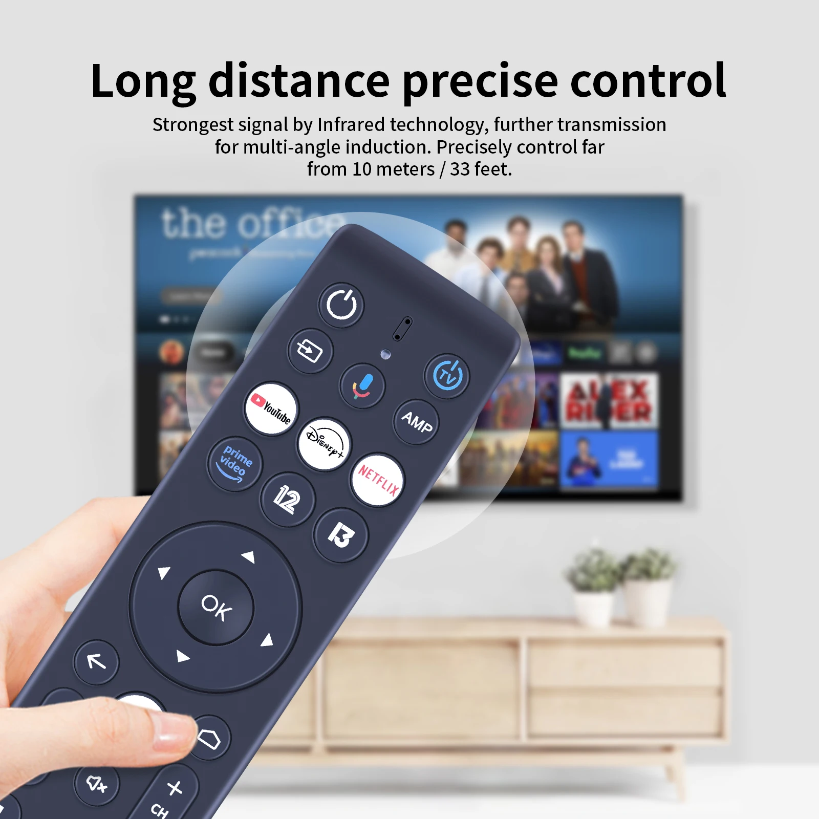 New Voice Remote Control For yes+ Android TV with YouTube Disney+ Netflix Button