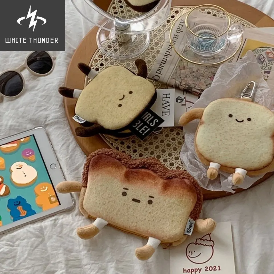 Cartoon Cute Toast Bread Pencil Case Student Stationery Cute Large Capacity Storage Bag Kawaii School Supplies Back To School