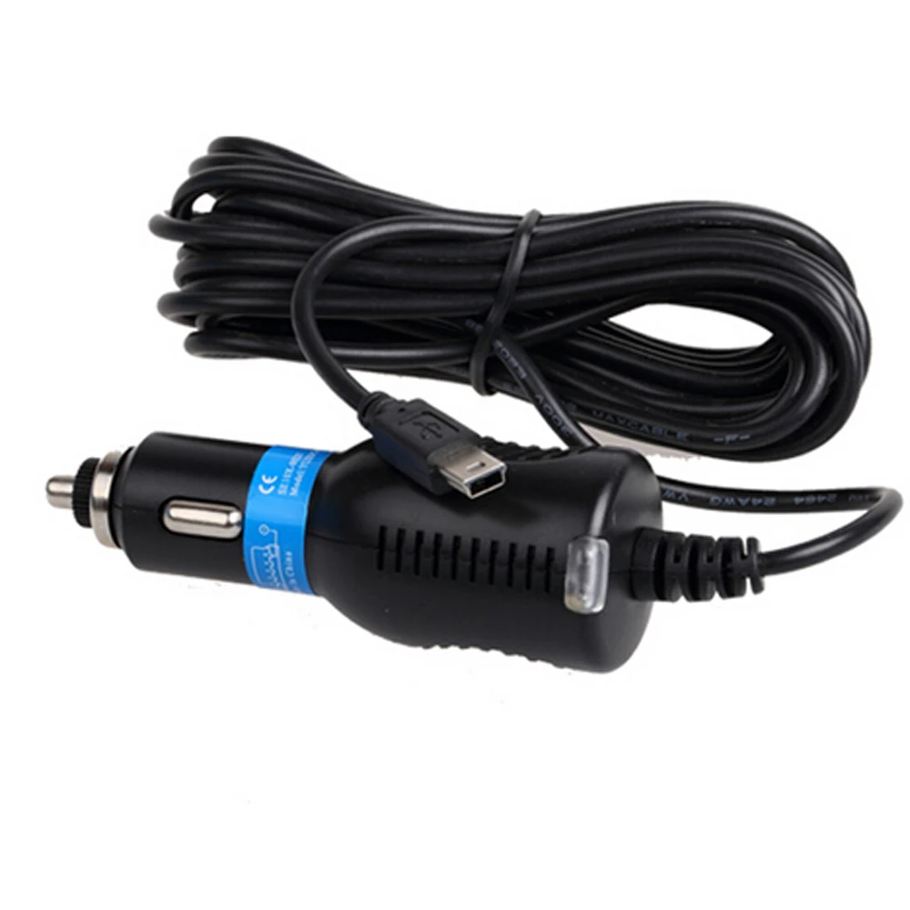 

Universal Car Charger/ Power Cord Mini USB Port 5V/12V/24V for DVR Dash Camera /GPS 3m High Quality Ultra Long Four Meters