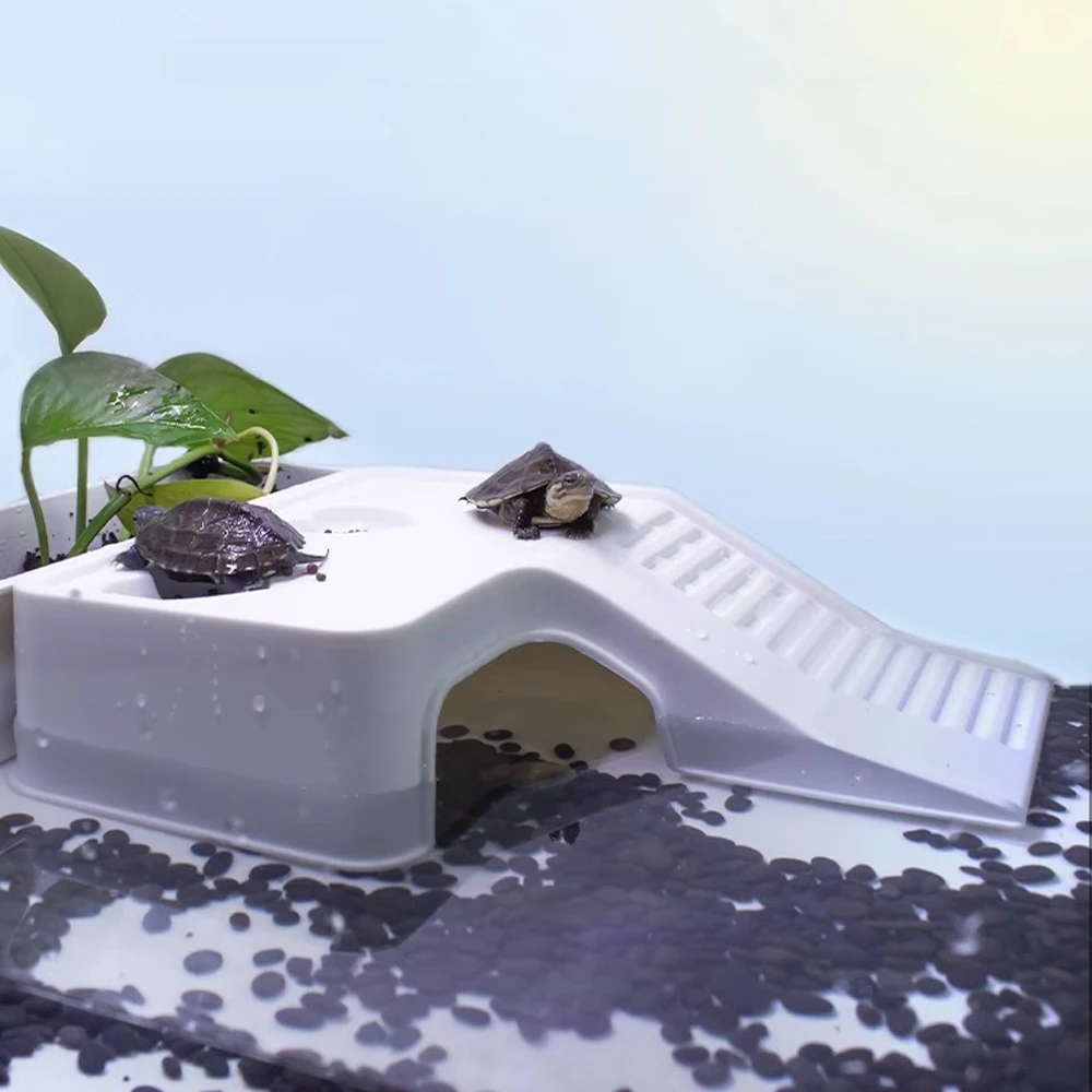 1PCPlasticTurtleClimbingRampwithMultifunctionalSunDryingPlatformFeeding&HidingShelterforPetFishTankBoxTurtles-AliExpress15