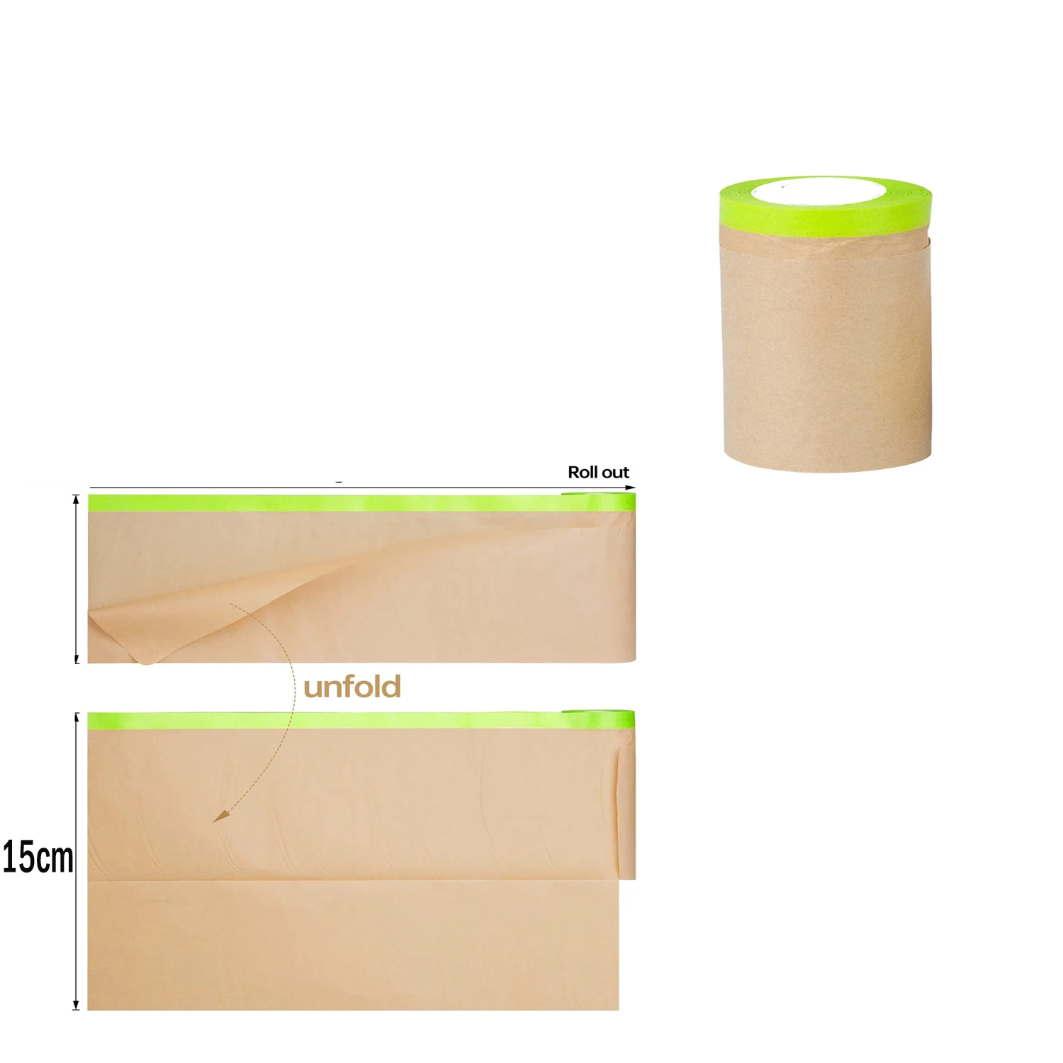 Vorgeklebtes Abdeckpapier für die Wandbehandlung, Abdeckung für Malerei, Sprühmaskierung, Schutzpapier, Auto-Schönheitsfarbe, Abdeckung, Bastelpapier