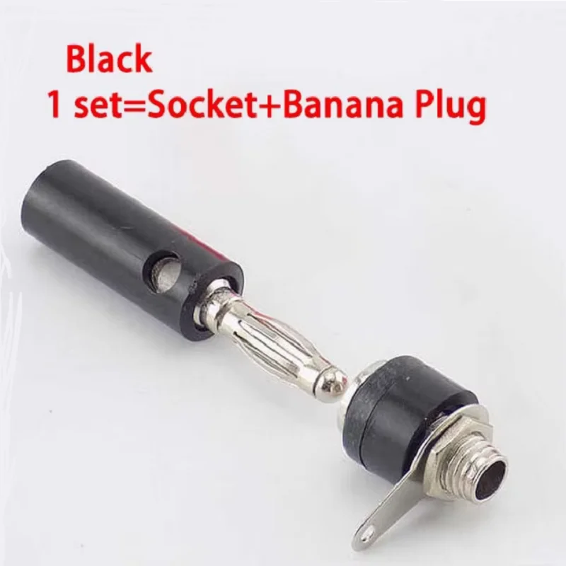 Konektor Sisipan Betina Steker 4Mm Soket Pisang Konektor Set Jantan Betina Konektor DIY Berlapis Nikel G3