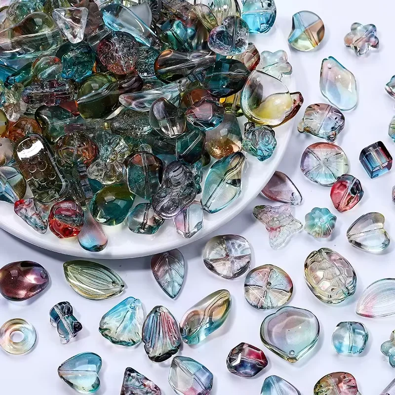 50g Assorted Glass Beads for Jewelry Making DIY Lamp Work Arts and Crafts Decorative Hobby Artistry Colorful Crystal Beads