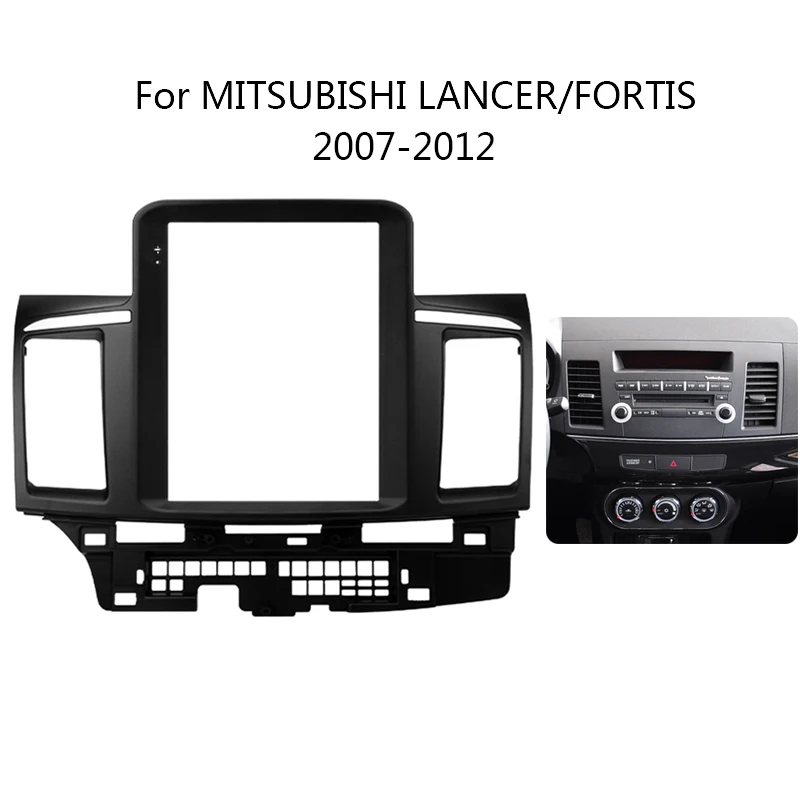 

Car Interior Front Dash Center Facia Auto Stereo Frame Kit For Mitsubishi Lancer 2007 2008 2009 2010 2011 2012 Vertival Screen