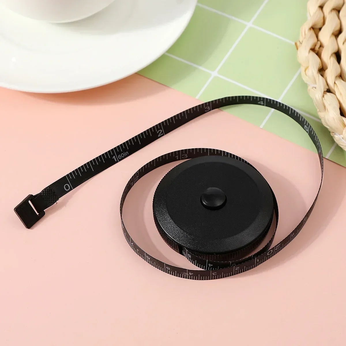 Retractable Tape Measure 150cm/60inch Dual Scale, One-Touch Auto Retract, Compact Soft Measuring Tape for Body Sewing Travel