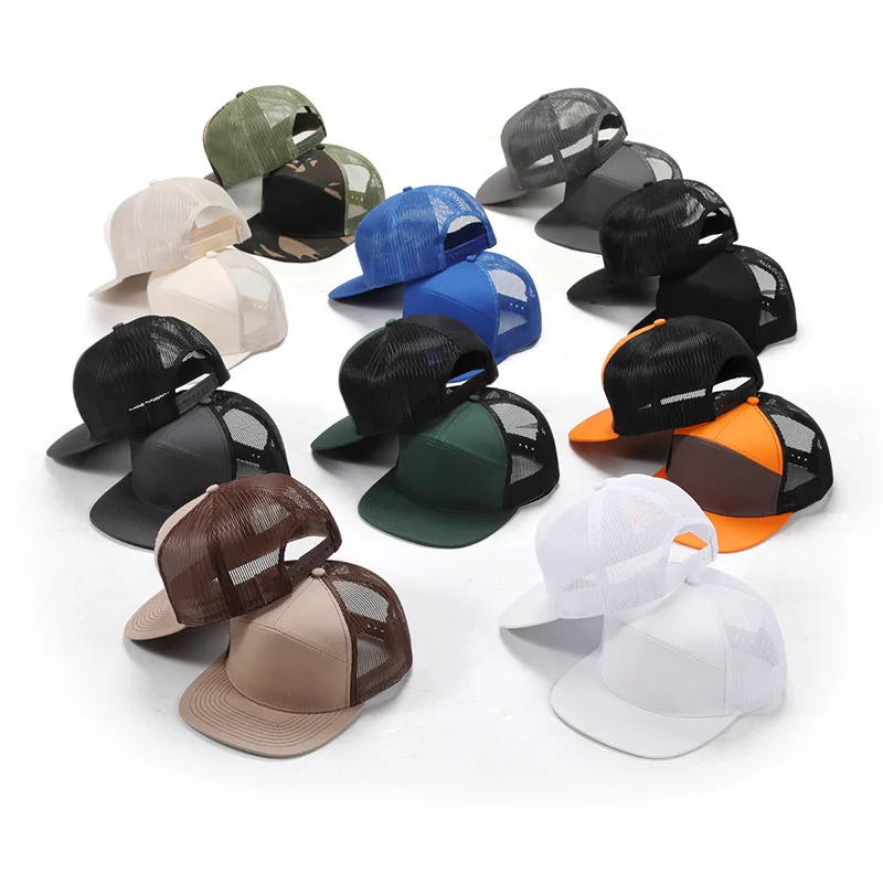 Trucker Hats Seven Panels Flat Edge Hip Hop Hat Spring Summer Outdoor Men and Women Shade Adjustable Baseball Cap Cheer Caps
