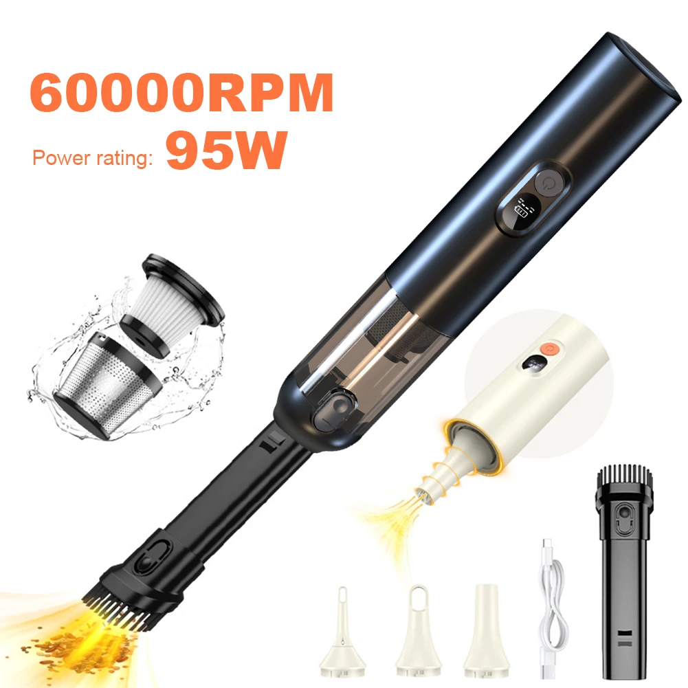 

4 in 1 Car Vacuum Cleaner 14000Pa High Power Dust Buster & Air Blower Portable Mini Vacuum for Car Home Office