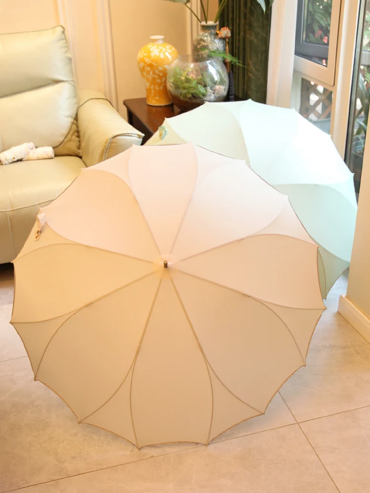 Fuyu مظلة كبيرة يندبروف مقاوم للماء مقبض طويل أنف أحمر مهرج الكرة الحمراء الخيزران عقدة مظلة قطعة واحدة سطح القماش #2