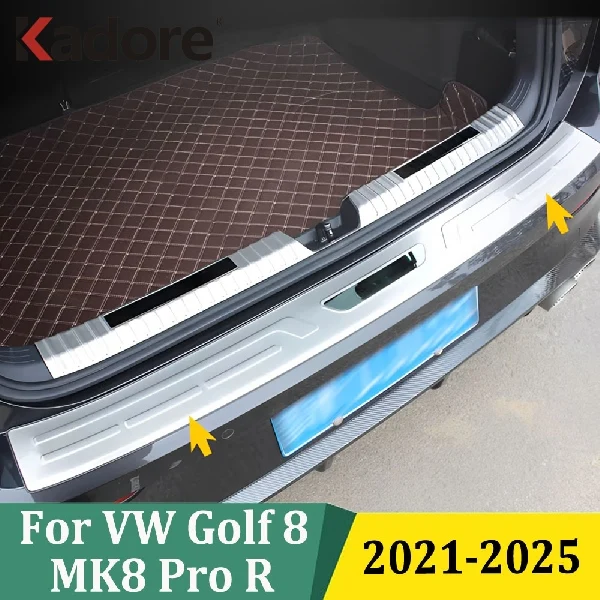 

For Volkswagen Golf MK8 Pro R 2021 2022 2023 2024 2025 Rear Outer Bumper Protector Trim Door Sill Cover Plate Car Accessories