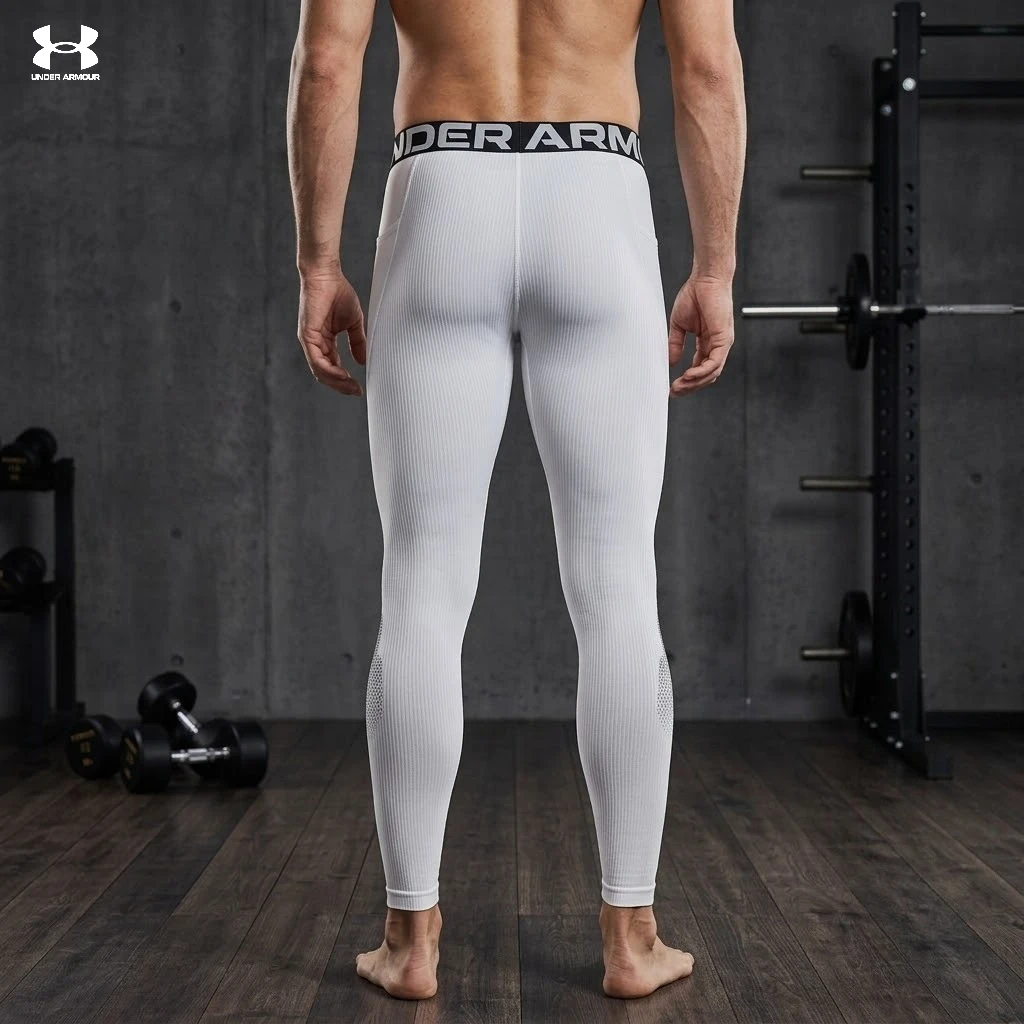 Authentic Under Armour HeatGear Print Pocket Leggings, Quick Dry Elastic Breathable Tights for Running Basketball Gym view 2