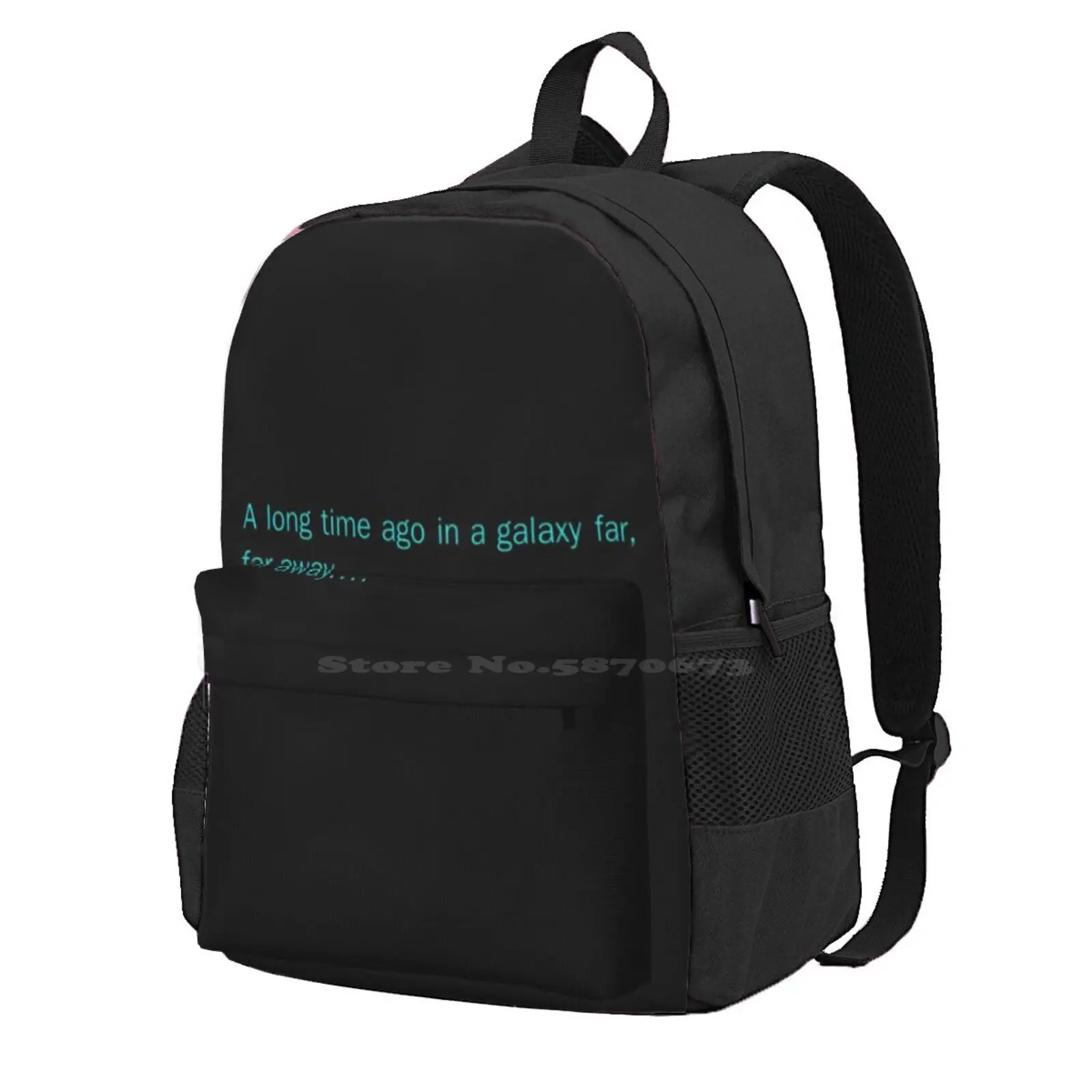 In A Galaxy Far Far Away Hot Sale Schoolbag Backpack Fashion Bags Intro Quotes Blue Black Famous Iconic Nerdy Movie