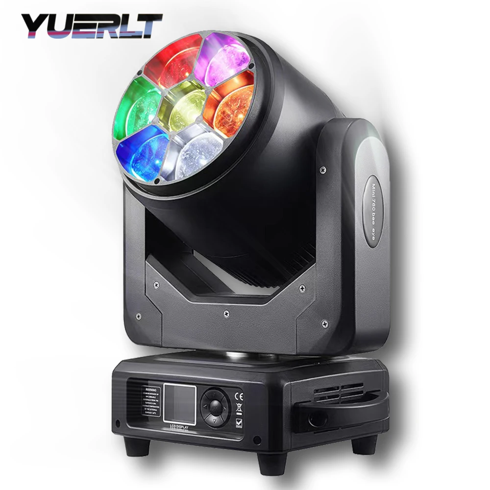 

LED 7x60W Big Bee Eye Moving Head RGBW 4in1 LED Spotlight Wash Beam Zoom Professional DJ Bar Lighting disco strobe stage lights