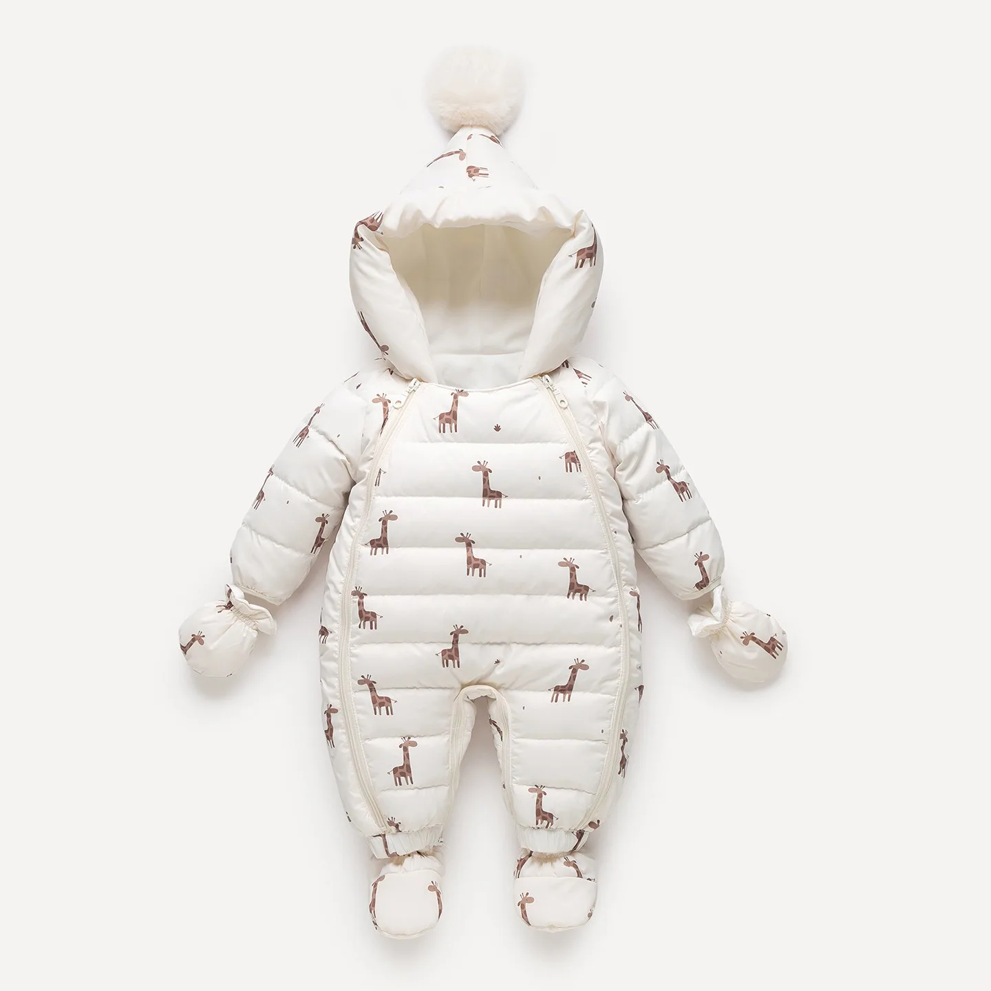 

Ircomll 2025 зимний теплый детский комбинезон, детская легкая куртка на утином пуху, флисовый комбинезон с перчатками, детское боди