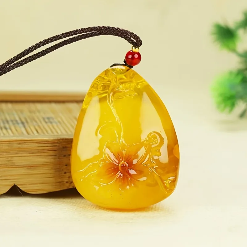 

Новое ожерелье из пчелиного воска и смолы с цветочным узором - винтажные женские украшения