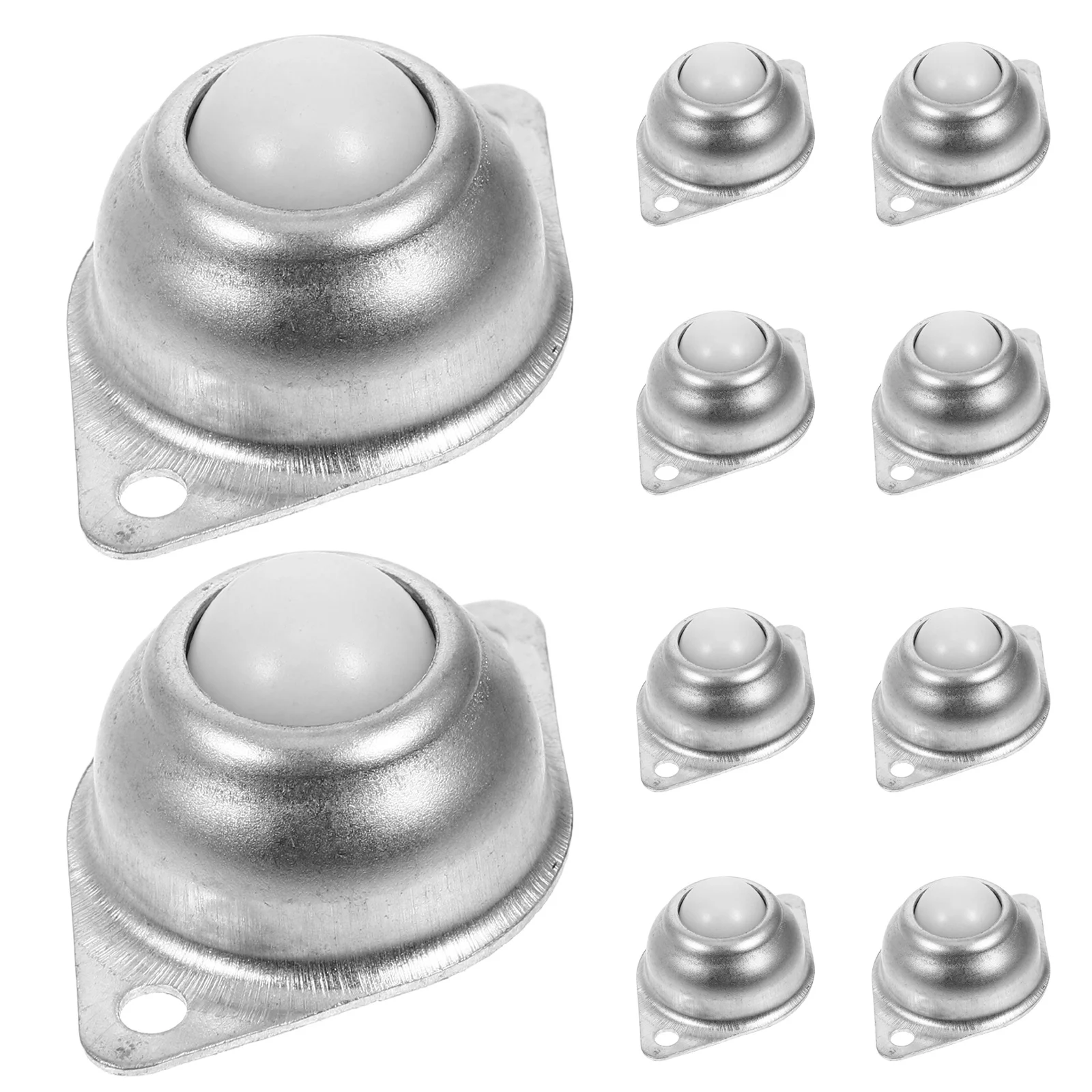 

10Pcs Heavy Duty Casters with 16Mm Nylon Ball and Galvanized Iron Frame 38Mm Ball Spacing Smooth Rolling for Furniture Equipment