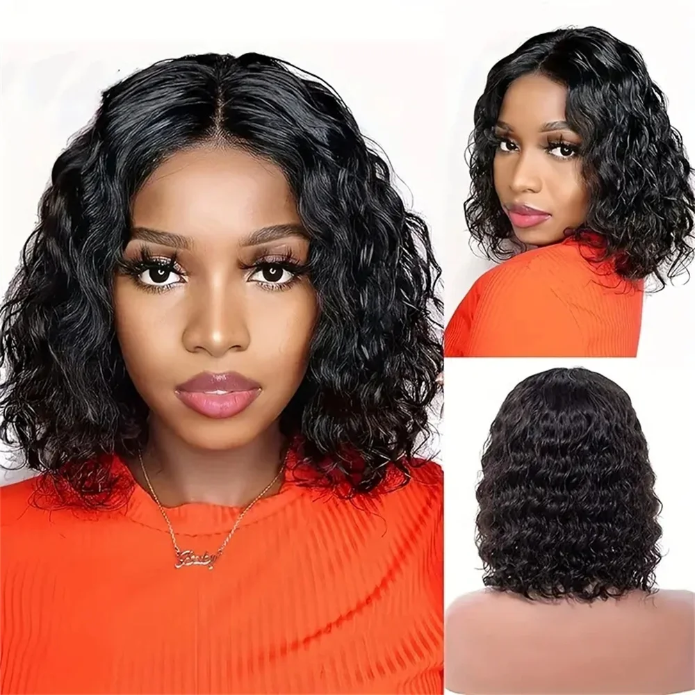 Short Curly Bob Wig Wet And Wavy Water Wave Wig 13x6 Lace Front Human Hair Wigs For Women 13x4 Frontal Wig