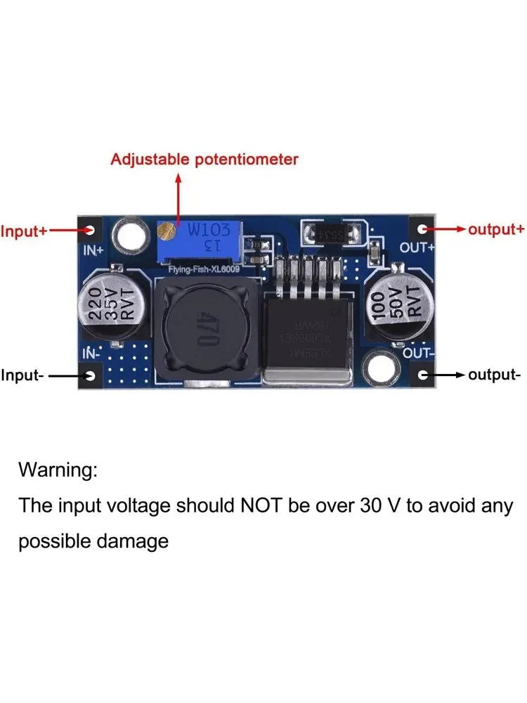 3/6pc XL6009 DC-DC Buck Boost Spannung Konverter Power Modul 4A 400KHz Einstellbare Schalter Modul 3,8-30V zu 1,25-35V Netzteil