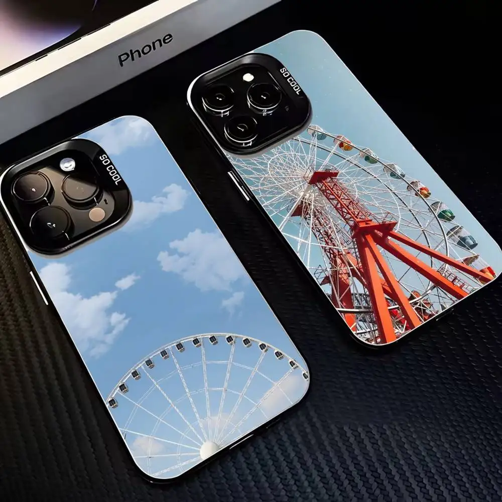 

Observation wheel Phone Case For iPhone17,16,15,14,13,12,11 Plus,Pro Max Black Matte Shockproof Cover