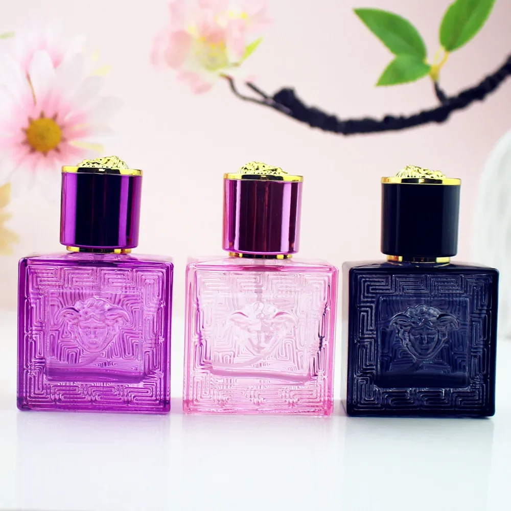 5pcs 25ml Transparent Perfume Bottle Thick Glass Spray Bottles Square Empty Cosmetic Container Travel