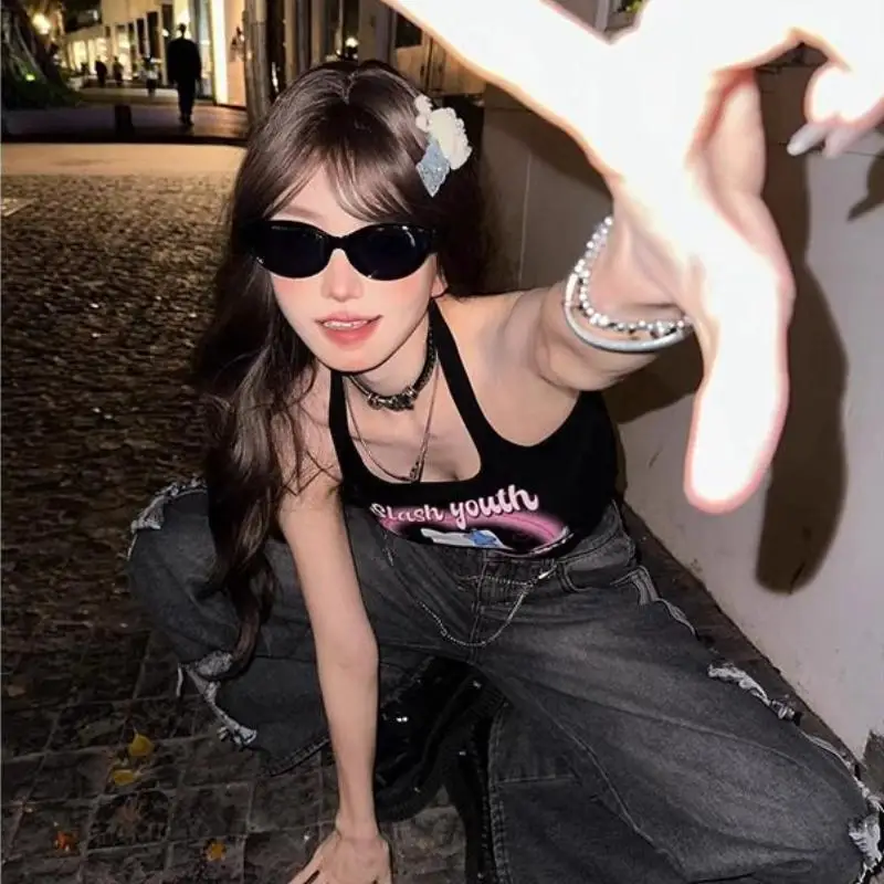 Nuovo Sanrio Hello Kitty Canotte da donna Y2K Estate Casual Puro cotone Versione coreana Hip Hop Ragazza carina Puro desiderio Regali sottili