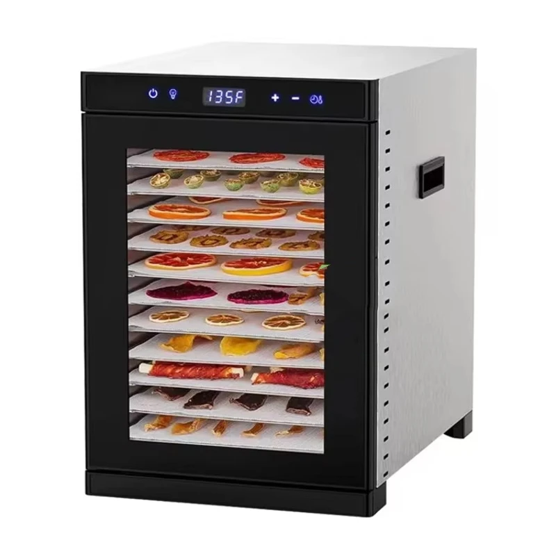 

220V 12 Layer Touch Screen Stainless Steel Dryer for Household Snacks, Children's Dissolved Beans, Multi-layer Fruit Dehydrator