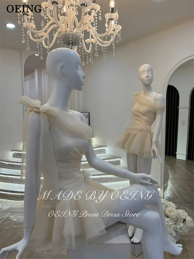 Elegancka suknia balowa w kształcie litery A, z jednym ramieniem, warstwowa, bez rękawów, z plisami, sukienki koktajlowe za kolano, szyte na miarę.