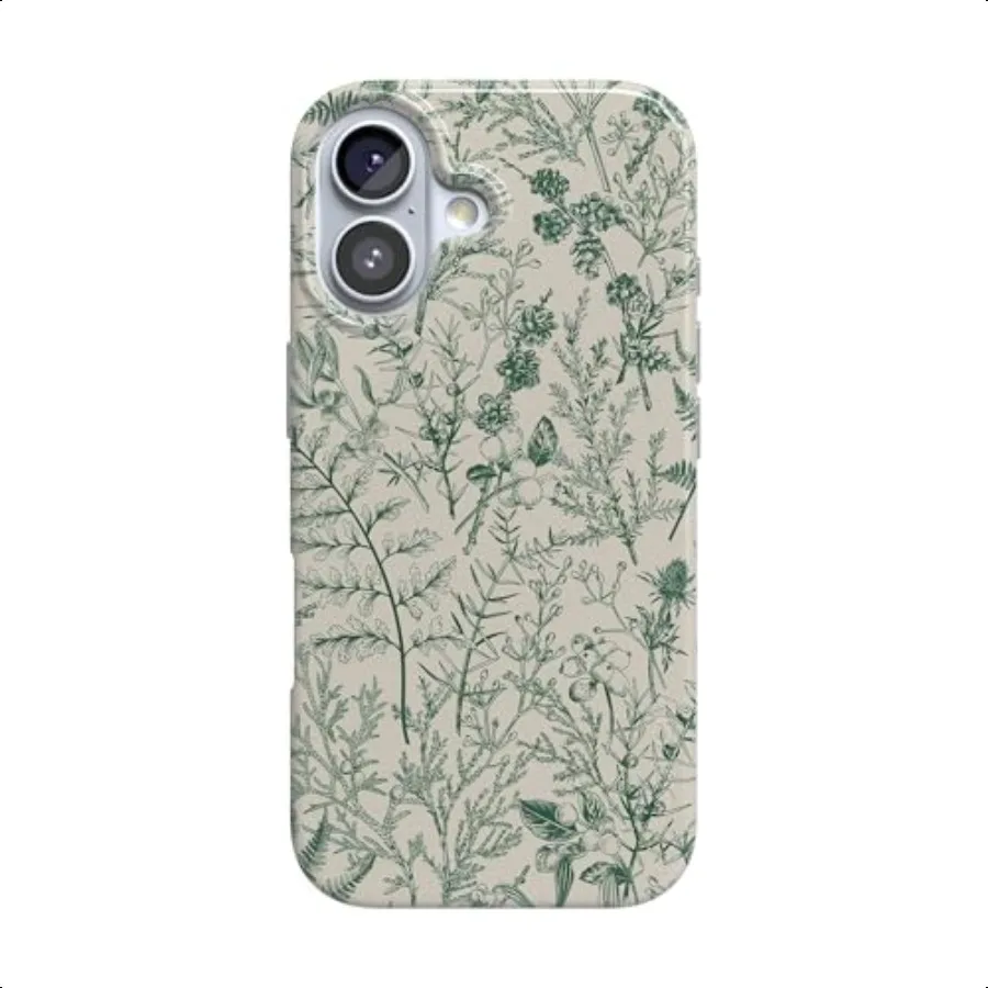 

Casely iPhone 17 Case Sage Garden Green Floral Compatible with MagSafe Classic Ultra Slim Design