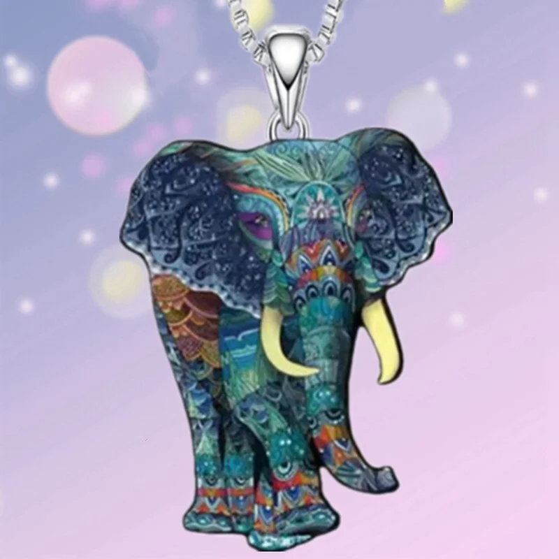 Fashion Elephant Necklace Indian Elephant Jewelry Necklace for Women Cartoon Animal Pendant Wedding Anniversary Gift Jewelry