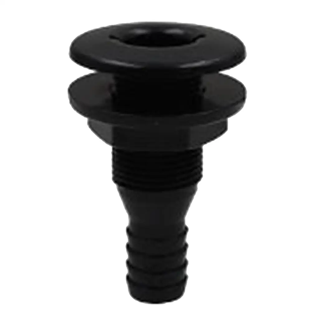 

Black ABS Marine Thru Hull Fitting for Boat Drain Plug Bilge Pump Waterproof Hatch Plumbing Accessory