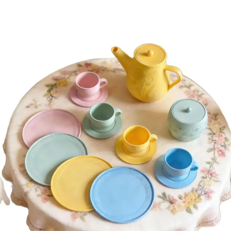 Ensemble de tasses à thé miniatures personnalisées de couleur pastel, échelle 1/12, vaisselle miniature, ornement pour maison de poupée, accessoire de photographie pour la mise en scène