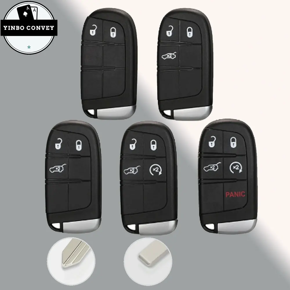 

YINBO- 3/4/5 Button Remote Key Shell For Fiat 500 500L 500X Toro 2016-2019 Replacement Cover Case New logo CY24 / SIP22 Blade