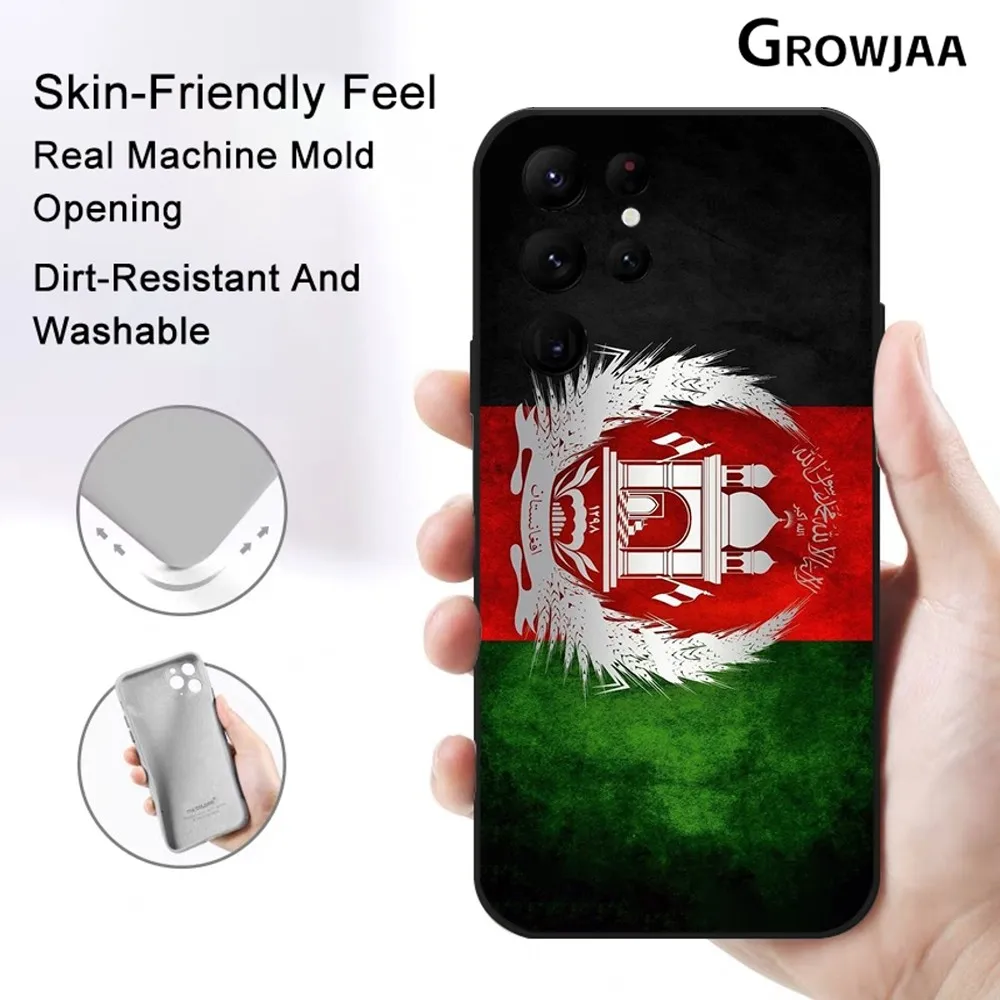 

Afghan Afghanistan Flag Luxury Phone Case for Samsung Galaxy S24 Ultra S22 S23 Ultra S21 S20 Protective Silicone Funda