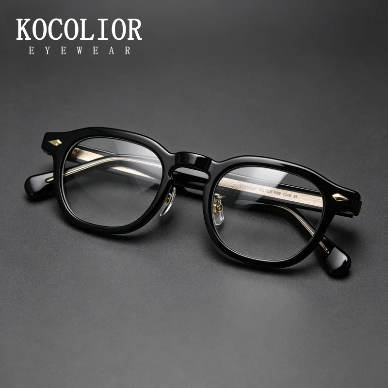 KOCOLIOR Retro Oval Glasses Frame Reading Glasses Men High Quality Acetate Frame Glasses Women's Anti BlueLight Computer Glasses