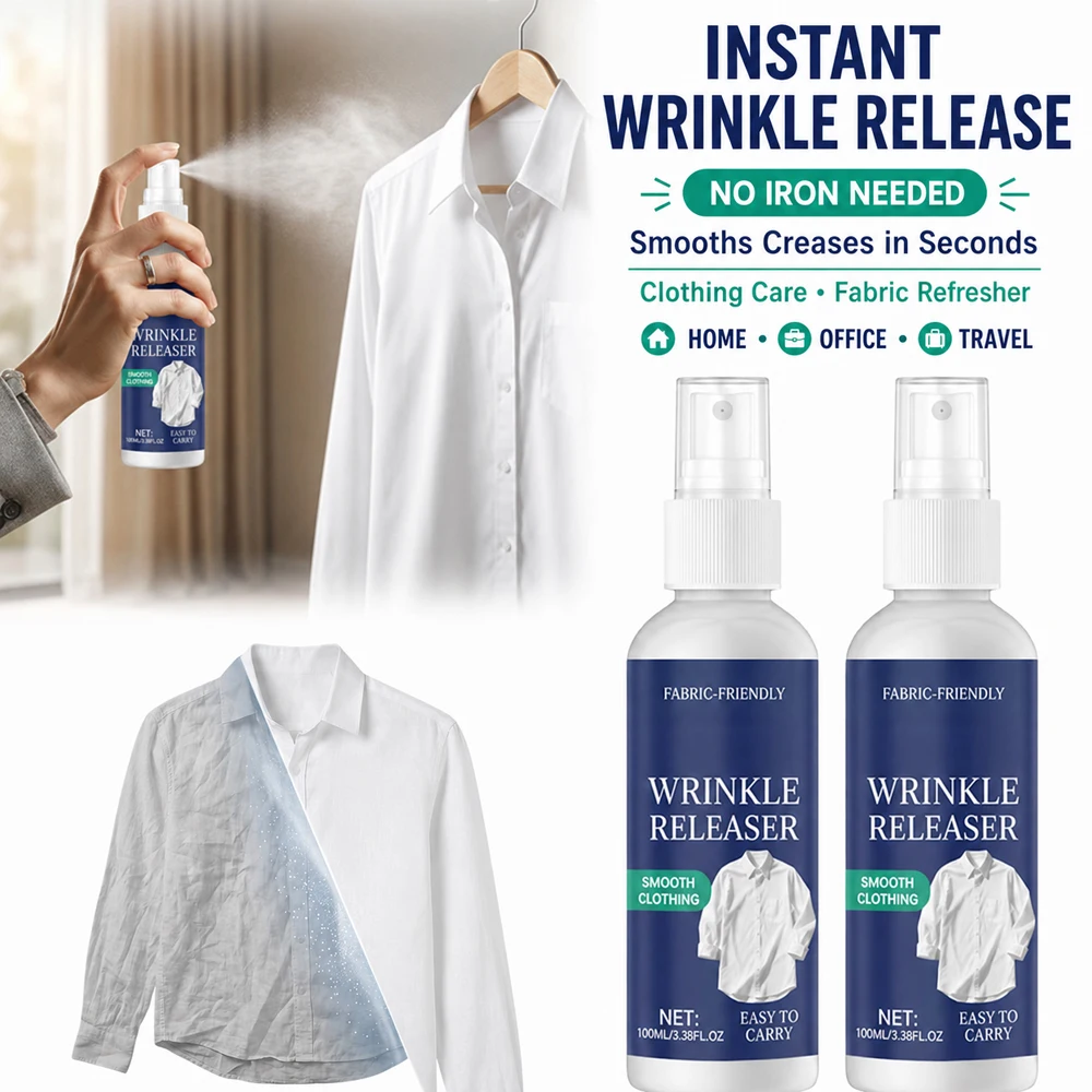 Instant Wrinkle Release Spray, Wrinkle Releaser Clothing Refresher Clothing Care, Fabric Refresher for Shirt,Dress,Suits