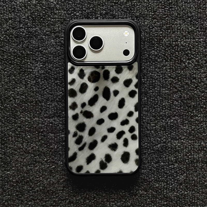 Advanced Black Spotted Fur Pattern Phone Case For iPhone Duo 18 Pro Max 17 16 15 14 13 12 11 Shockproof Silicone Back Cover