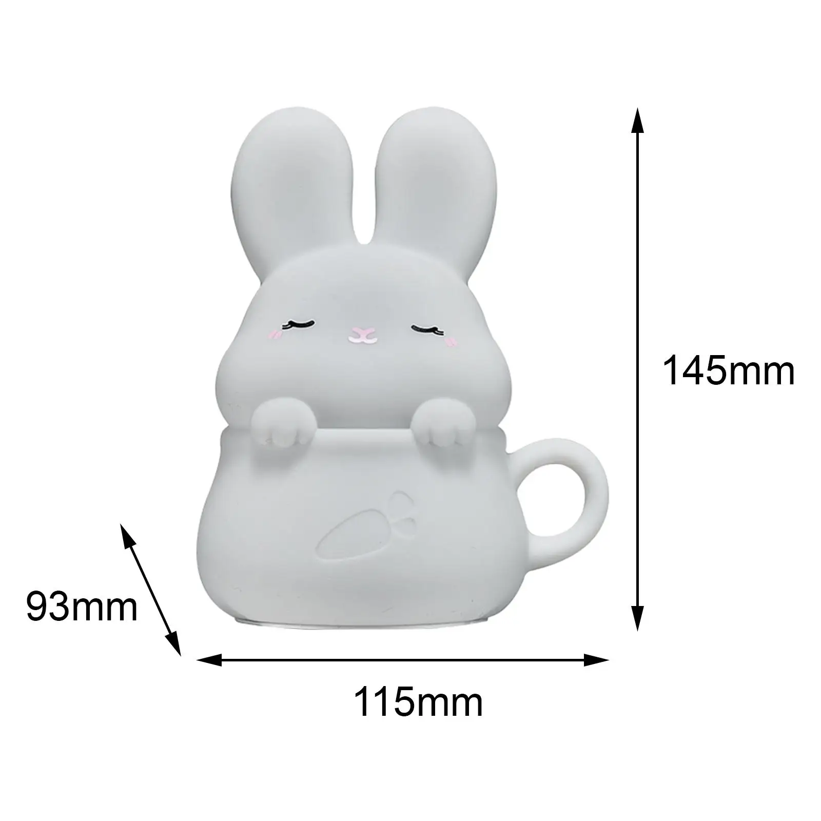 Luz de noche LED de dibujos animados, lámpara de grifo portátil con forma de conejo que cambia de Color para guardería, guardería, regalo para dormir para niños pequeños