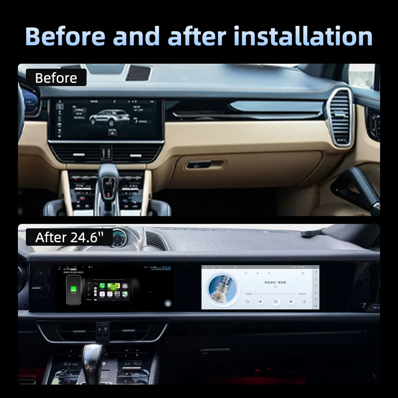 

24,6-дюймовый автомобильный DVD-плеер с Android 13, мультимедиа и GPS-навигацией для Porsche Cayenne 92A 2010-2018