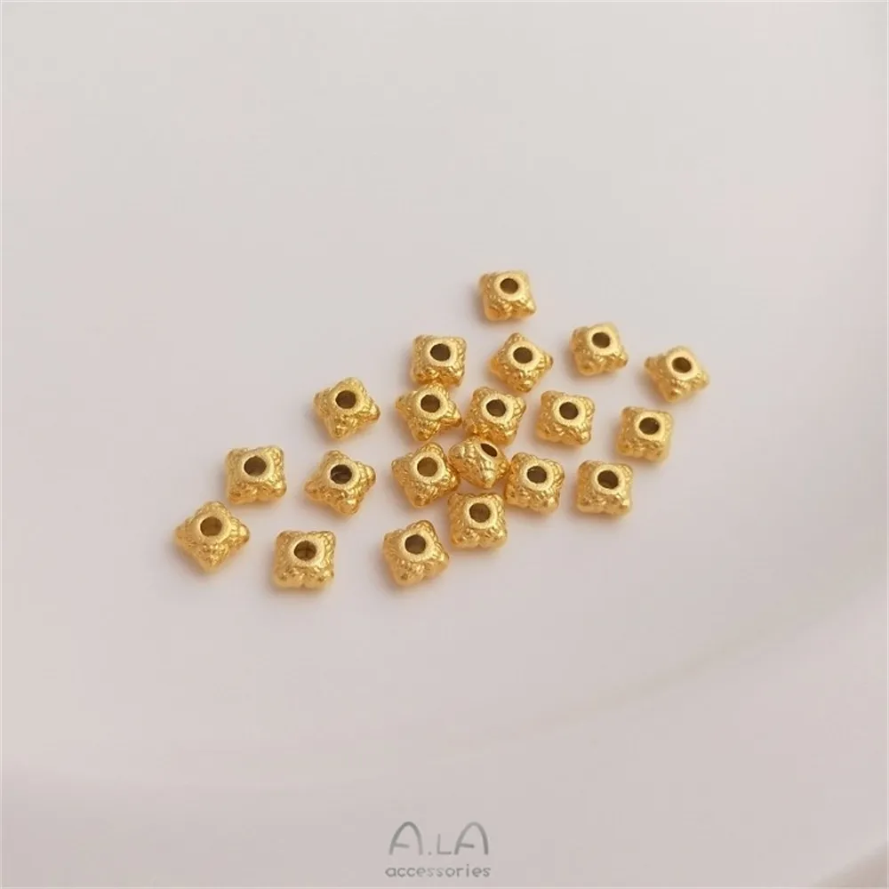 

Sand Gold Beaded Flower Bud Peach Blossom Pendant Wishful Calculation Plate Blessing Pendant Diy Jewelry Small Pendant