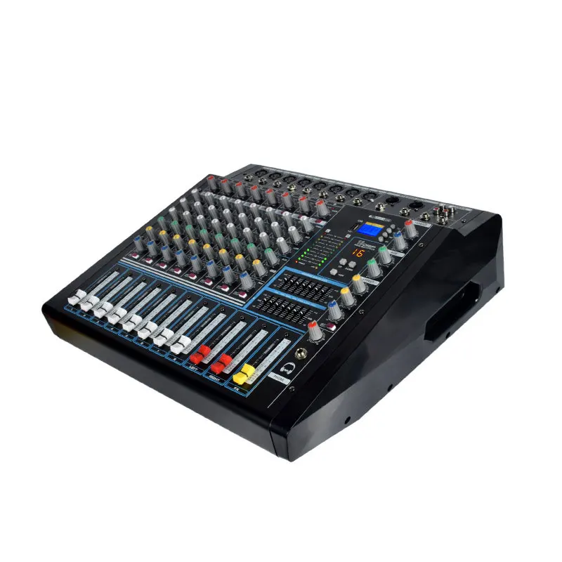 

R-1600 1600W*2 Professional 8-Channel Power Mixer KTV Mixing Console with Reverb Equalizer