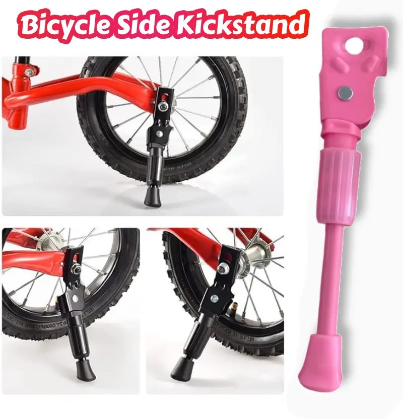 Kids Bike Kickstand Component Parking Stand Pink Leg Kick Stand for Mountain Bikes Road Bikes Boys Girls Bicycle Spare Parts BMX