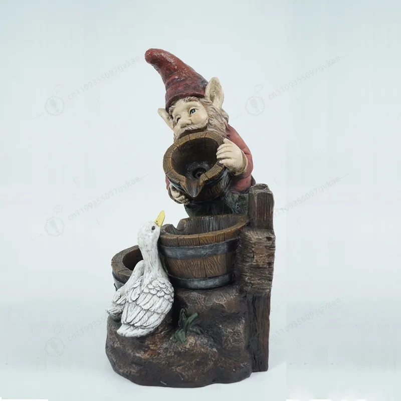 Garden Resin Fountain Flowing Water Garden Duck Elf Decoration Circulating Water Floor Landscape Ornament