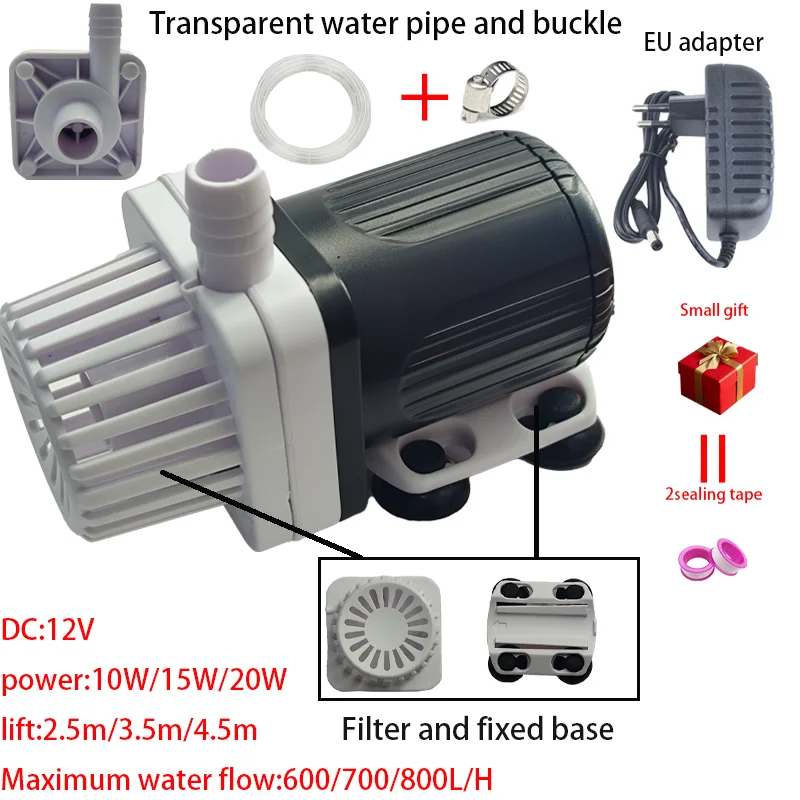 

DC12V800L/H submersible pump water circulation DC brushless filterpump aquarium water circulation garden fountain fake landscape
