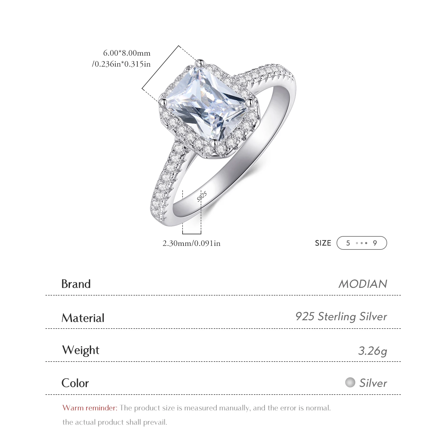 R&J 925 Solid Silver Rings For Women Wedding Jewelry Bijoux AAAAA 